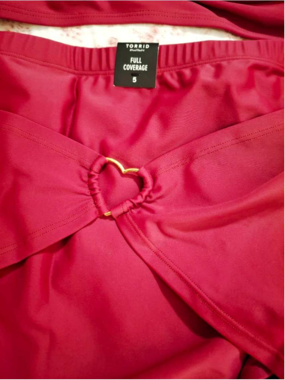 Torrid Red Bikini Swimsuit 5X with Gold Heart Detail nwt beachwear cruise resort - Picture 8 of 10